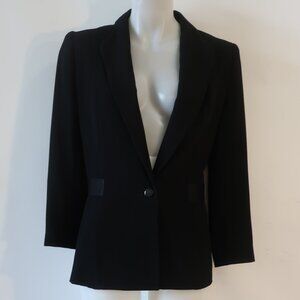 Womens Iris Black One Button Vintage Blazer Jacket 12